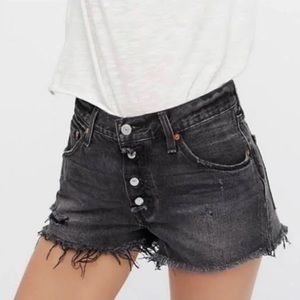 Dark Gray Levi’s Button Fly Jean Shorts